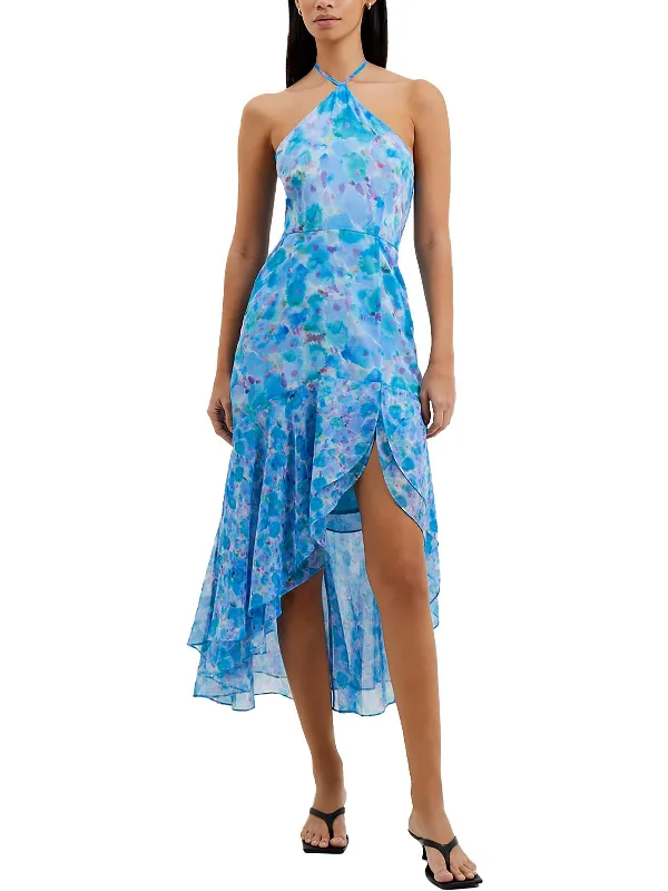 Women's Tops And Clothing Gretha Womens Printed Hi-Low Halter Dress