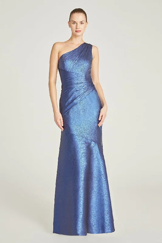 Clothes For Woman One Shouldered Gown - Sail Blue