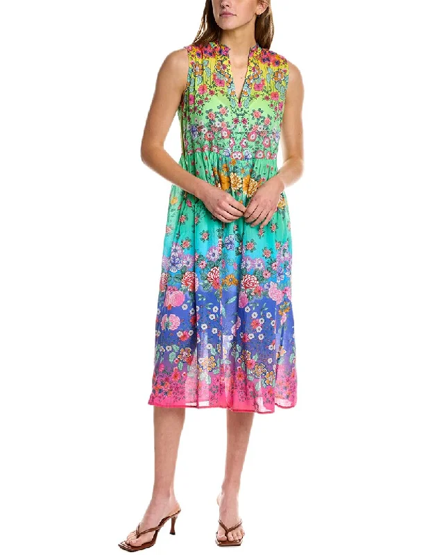 Casual Dresses for Women Johnny Was Rainbow Field Ruffle Tank Dress