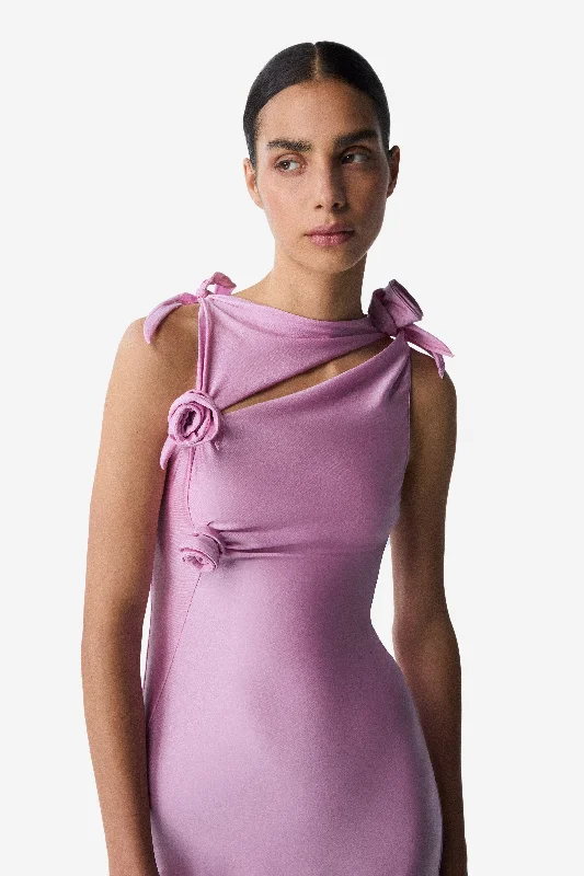 Elegant Women's Attire Asymmetric Flower Gown