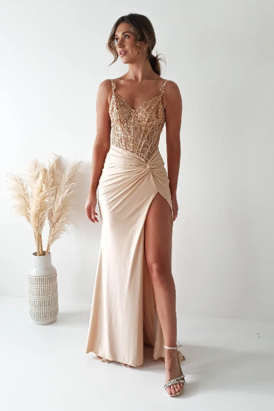 Affordable Women's Clothing Sale Online Sonia Embellished Bodycon Gown | Gold
