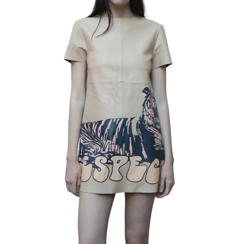 Women's Clothing Outfit Set Leather Dress In Tiger Respect