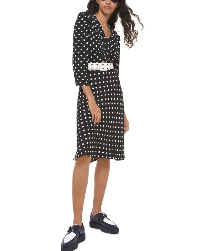 Elegant Women's Clothing Online Michael Kors Crepe Sable V-Neck Dress