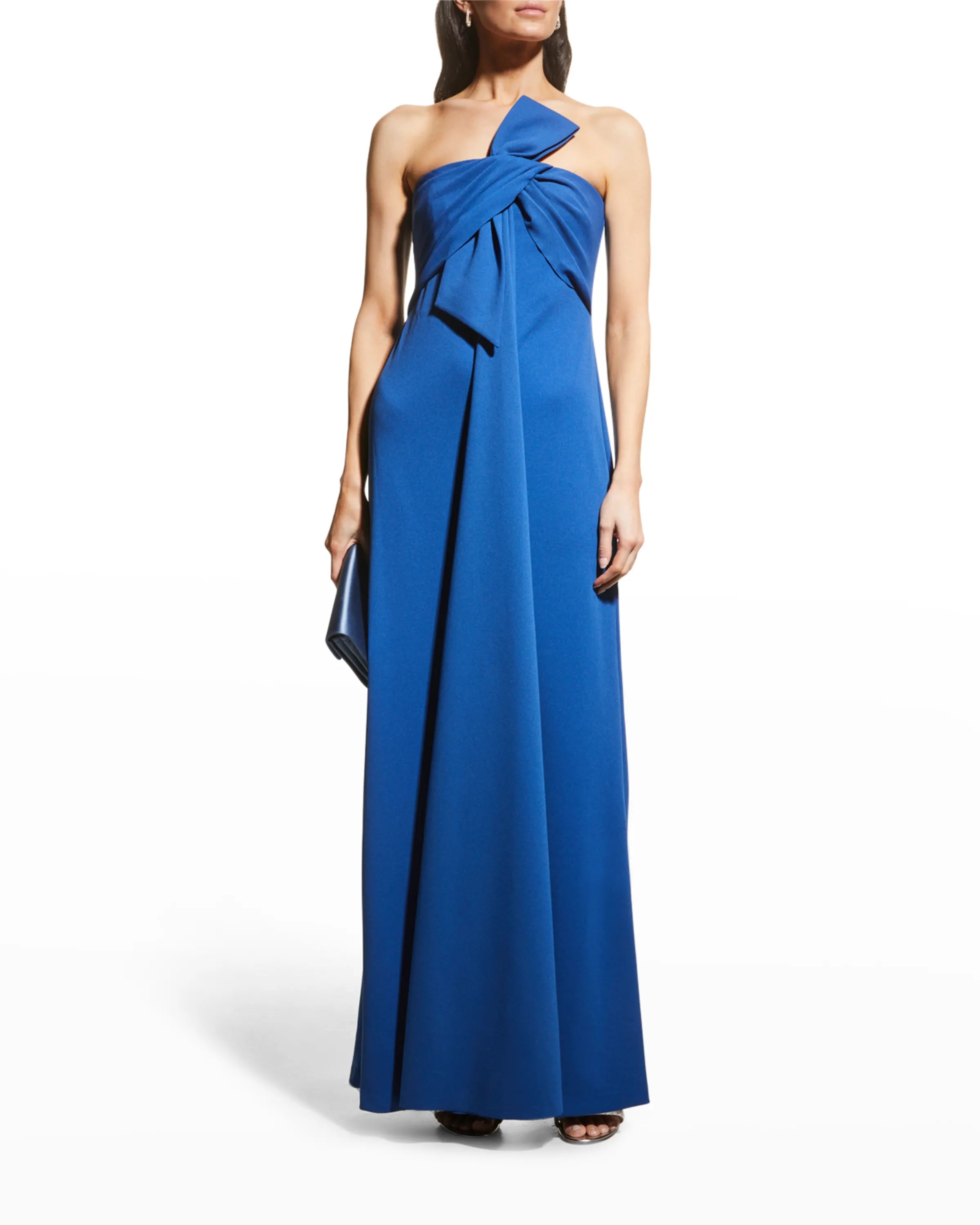 Affordable Women's Clothing Sassy Strapless Gown - Cobalt