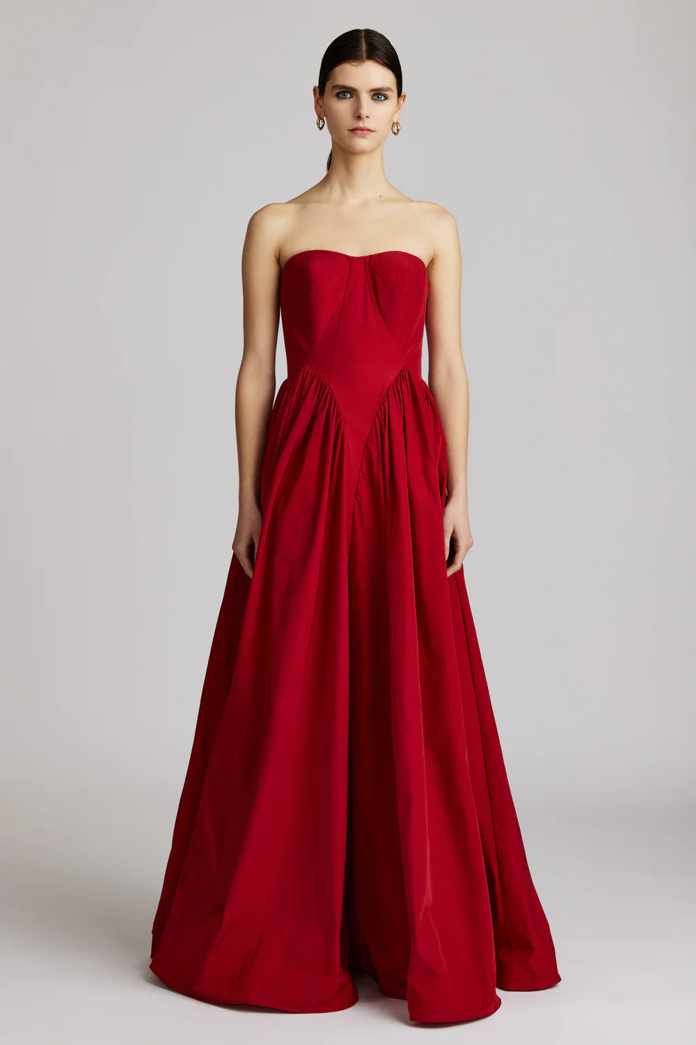 Women's Active Outfit For Fitness Sweetheart Taffeta Gown - Crimson