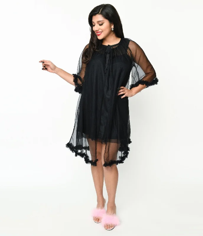 Affordable Trendy Clothes For Women Black Pillow Talk Nightgown Set