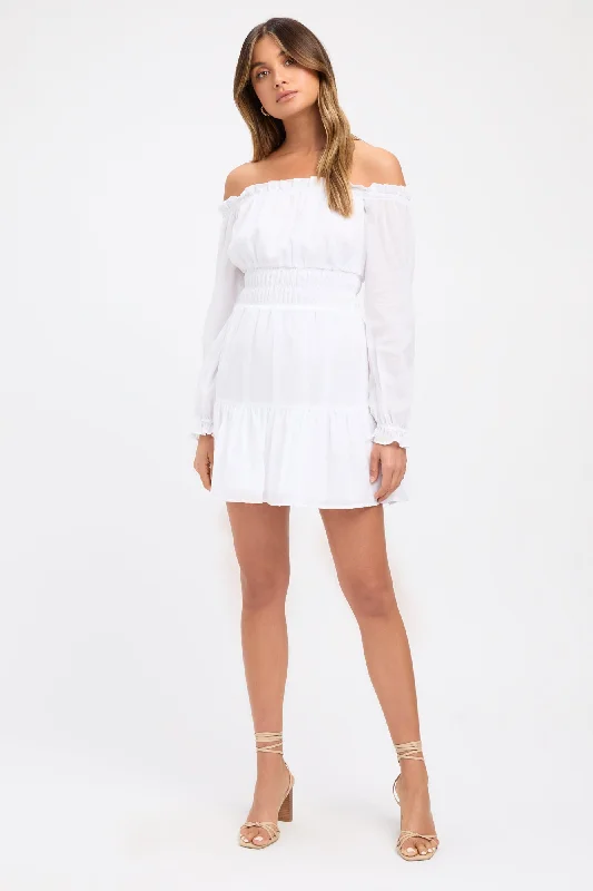Women's Clothing Sale Georgette Off Shoulder Dress