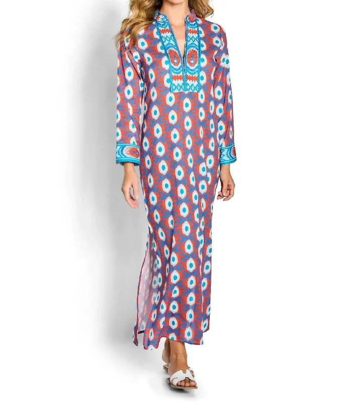 Women's Clothes For Work Izzy 54" Kaftan Dress In Multi