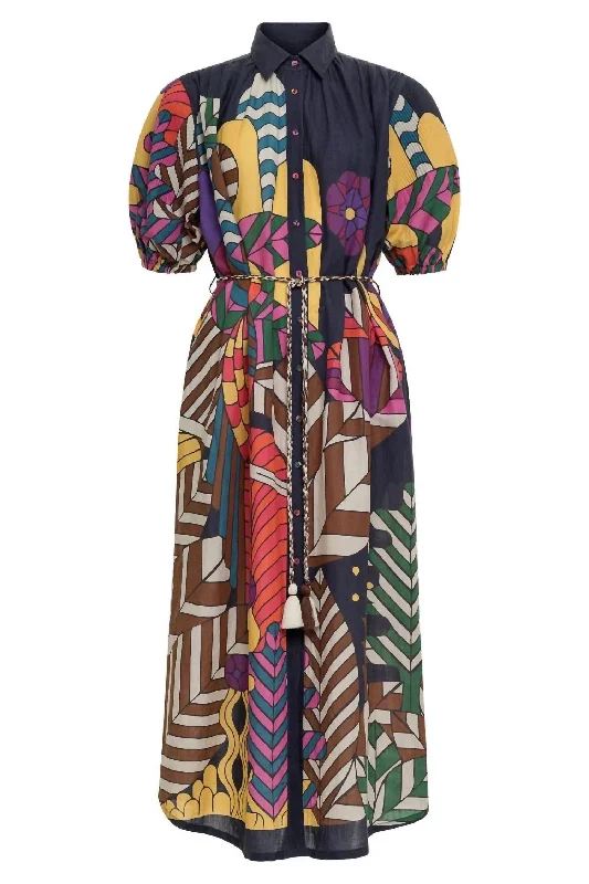 Sale Clearance Valerie Pleated Kaftan Dress In Tropix