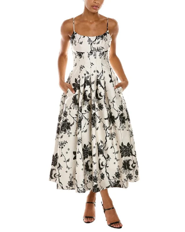 Versatile Women's Fashion ML Monique Lhuillier Pleated A-Line Dress