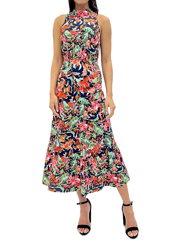Women's Work Apparel Womens Printed Long Halter Dress