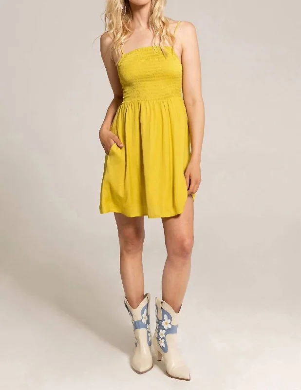 Women's Apparel Ada Mini Tank Dress In Yellow
