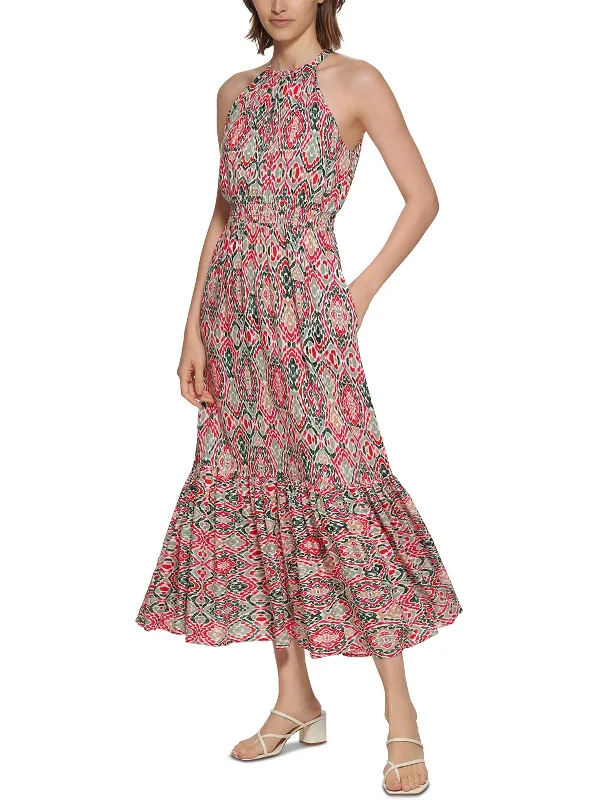 Women's Clothes And Garments Womens Printed Long Halter Dress