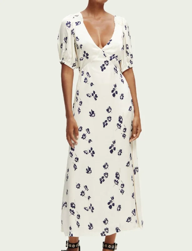 Minimalist Women's Fashion Clothing Tulips Open Back Dress in Tulips