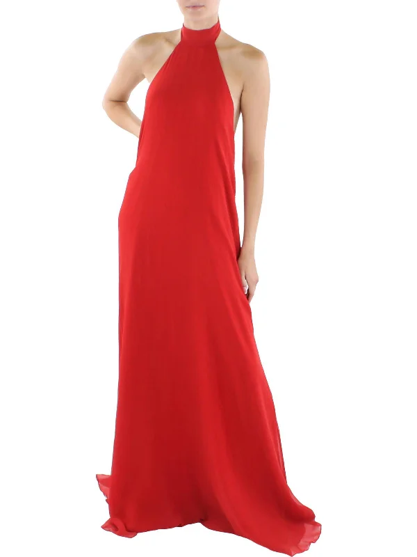 Flash Sales Today Lizza Womens Backless Maxi Halter Dress