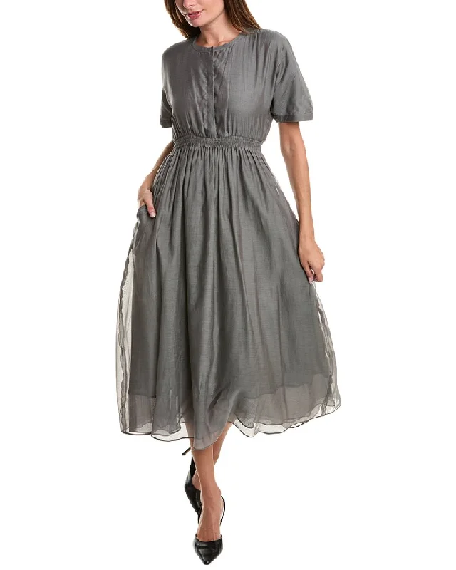 Stylish Clothes For Women ‘S MaxMara Ribes Silk-Blend A-Line Dress