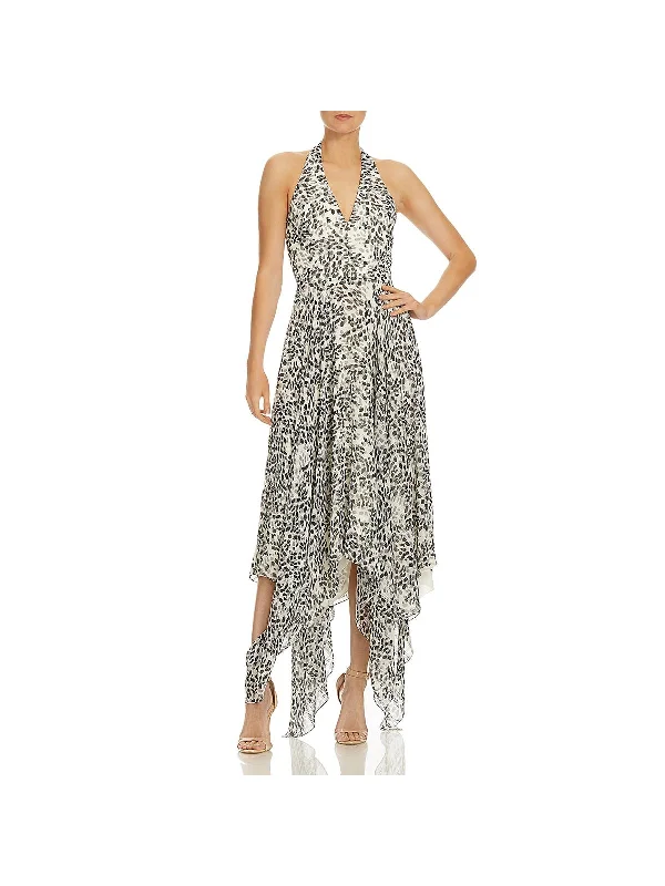 Trendy Outfits For Girls Womens Metallic Animal Print Halter Dress
