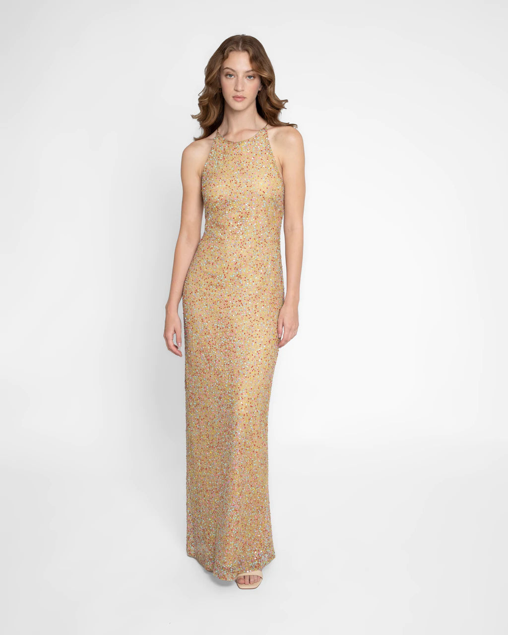 Affordable Fashion Clothing For Women Embellished Sequin Gown - Multicolor