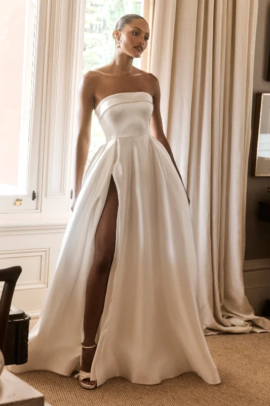 Women's Trendy Outfit Eileen Strapless Wedding Gown - White