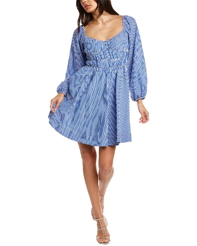 Women's Office Attire Maison Tara Seersucker A-Line Dress