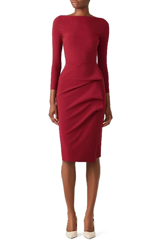 Women's Clothing Sets Katine Side Ruffle Dress In Mahogany