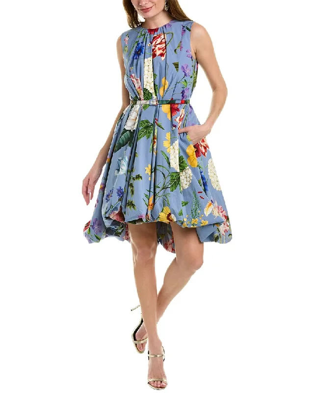 Women's Comfortable Lounge Garments Oscar de la Renta Belted A-Line Dress