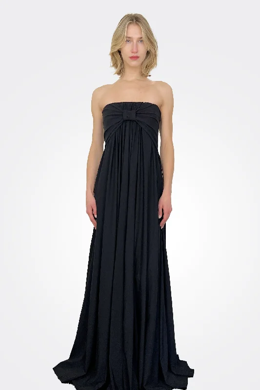 Women's Office Attire Dolse Long Gown - Black