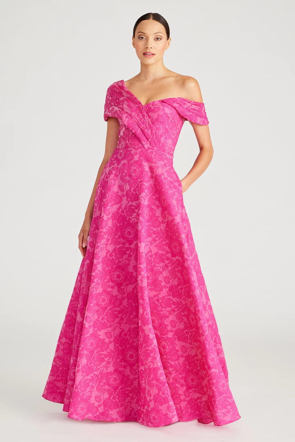 Women's Seasonal Garments Marlene Cloud Jacquard Gown - Passionfruit