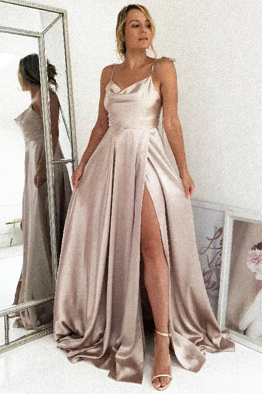 Casual Garments For Women Anna Cowl Neckline Gown | Champagne