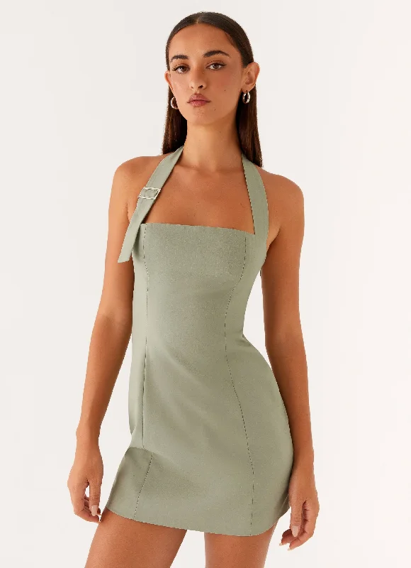 Affordable Women's Attire Bianca Halter Dress - Sage