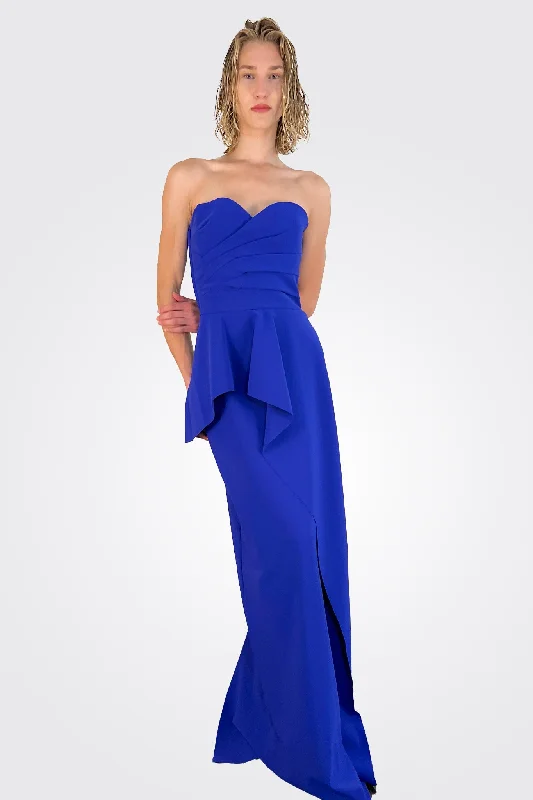 Shop Ladies Clothes Miya Strapless Peplum Gown - Inchiostro