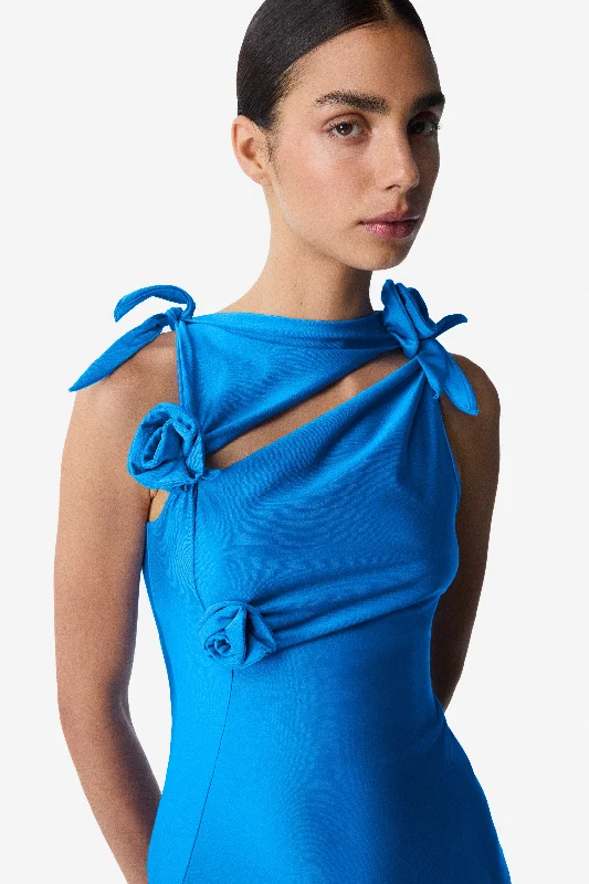 Women Online Clothing Boutiques Asymmetric Flower Gown