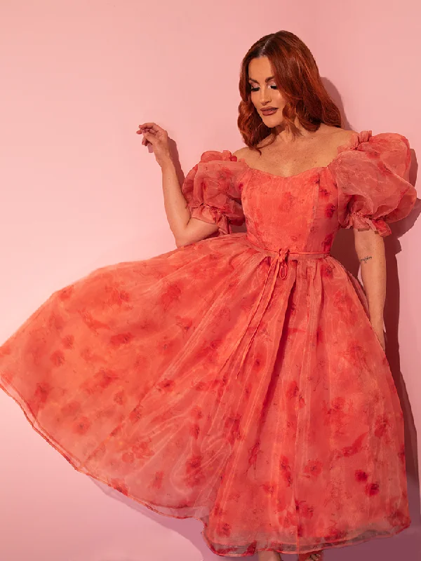 Women's Holiday Attire LABYRINTH™ Fairytale Gown in Tangerine Fireys Print