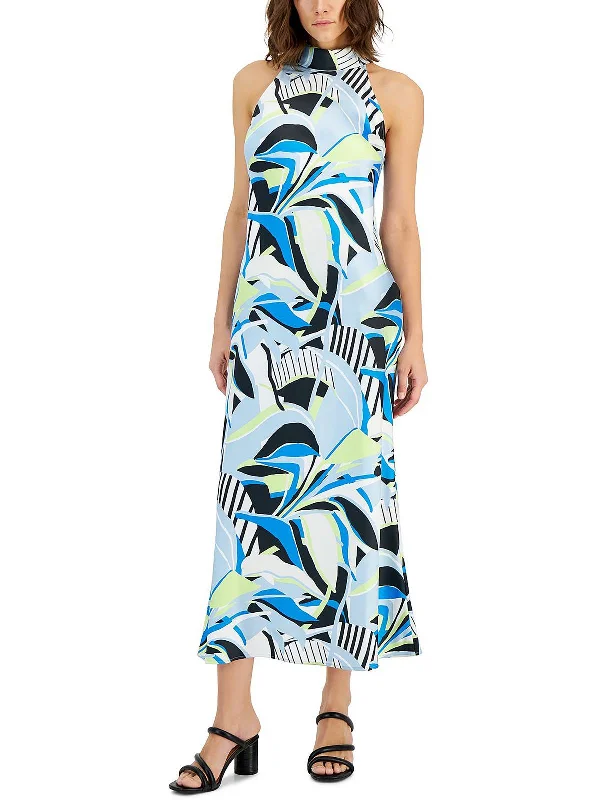 Women's Elegant Evening Attire Womens Tie Back Long Halter Dress