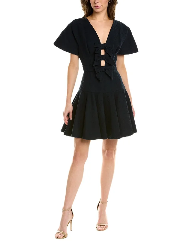 Women Online Clothing Boutiques Carolina Herrera Popcorn Knit Linen-Blend A-Line Dress