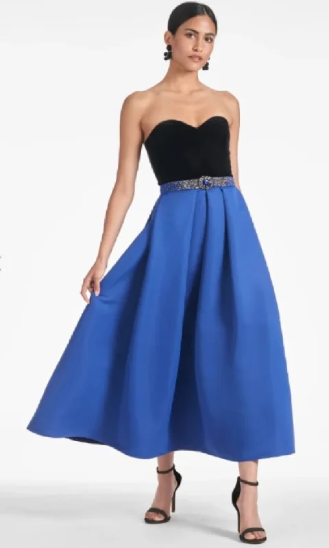 Affordable Women's Apparel Siobhan Gown In Black/Cobalt