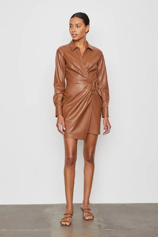 Women's Active Clothing Camryn Vegan Leather Dress in Macchiato