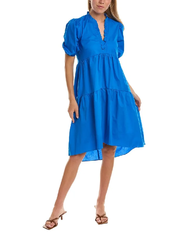 Women's Elegant Outfit London Times Ruffle A-Line Dress