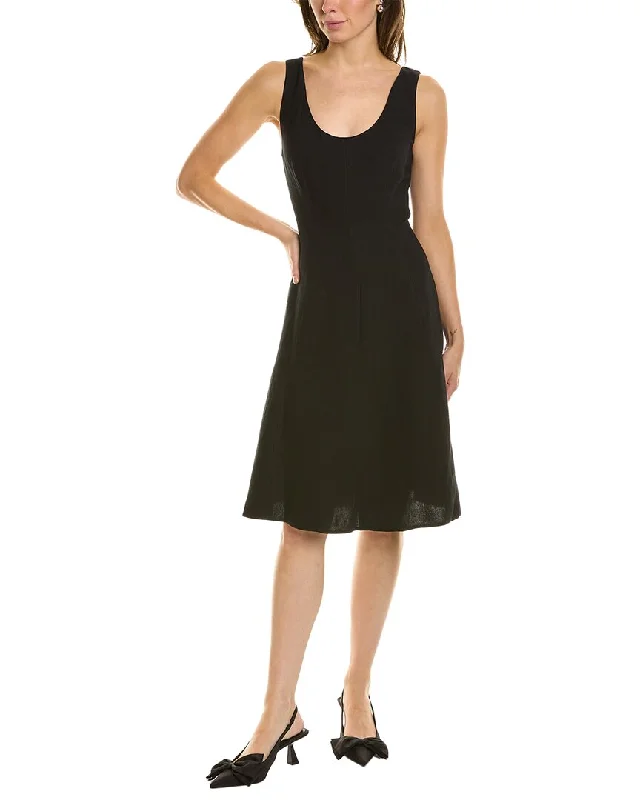 New Arrival Discount Vince Paneled Linen-Blend Tank A-Line Dress