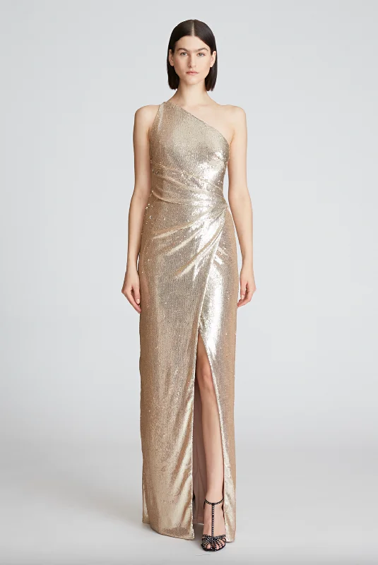 Casual and Comfortable Outfits Adriana One Shoulder Gown - Champagne
