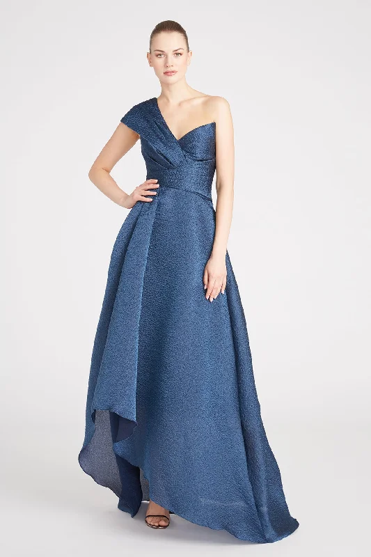 Women's Comfortable Apparel Edith High Low A Line Gown - Nautical Navy