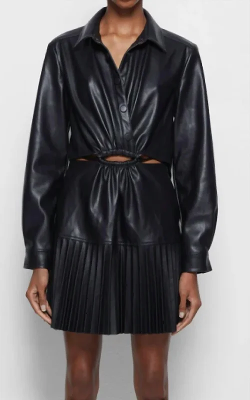 Charming Women's Garments Cindy Vegan Leather Dress In Black