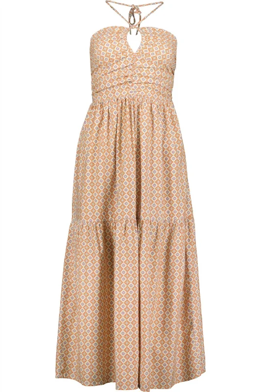 Comfortable Women's Clothes Women's Mosaic Halter Dress In Mosaic Print