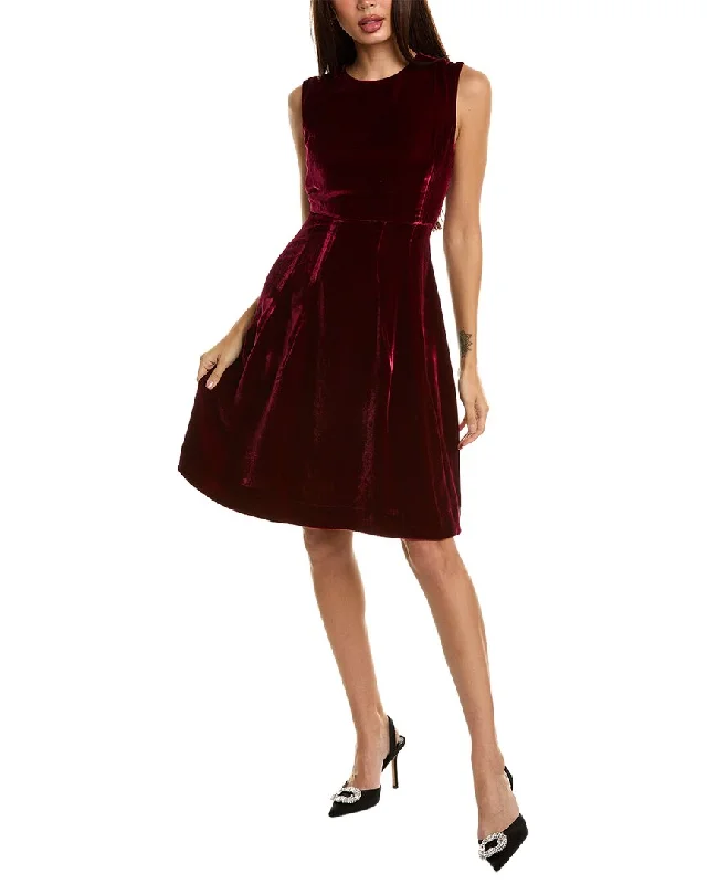Women's Activewear Attire Oscar de la Renta Velvet Silk-Blend A-Line Dress