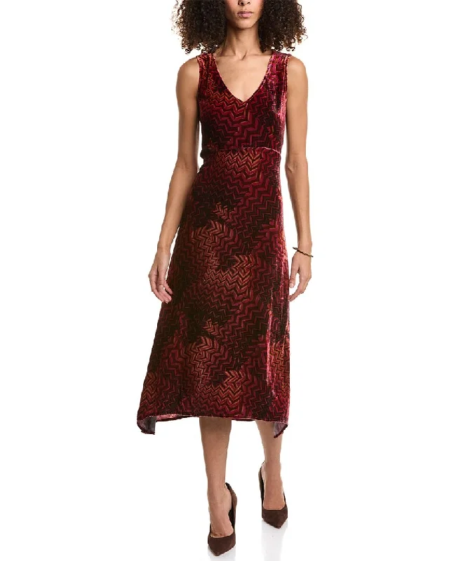 Women's Evening Apparel Johnny Was Belle Velvet Silk-Blend Tank Dress