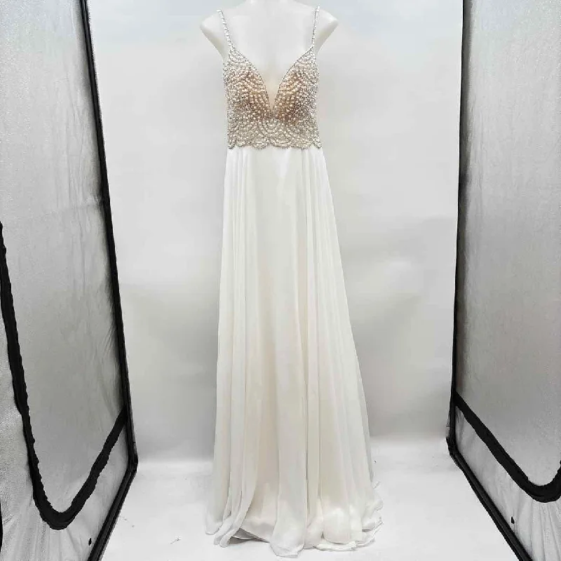Women's Charming Outfit For Events Lulus Women's Size L White Gems Gown/Evening Wear