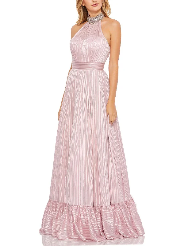 Women's Clothing For Work Womens Rhinestone Maxi Halter Dress