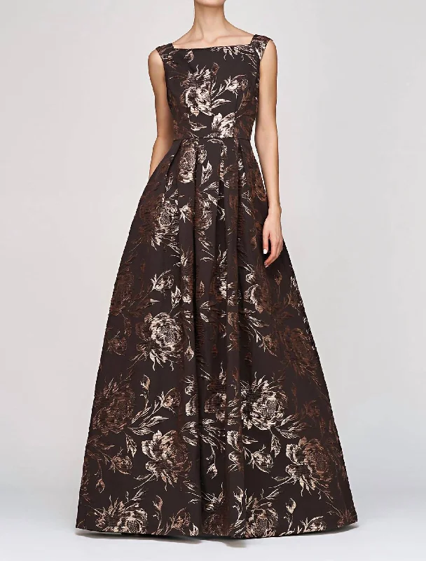 Women's Clothing With Trendy Designs Theodora Gown In Espresso