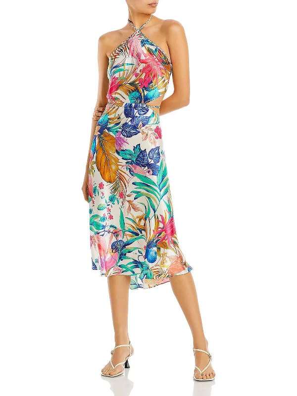 Women's Online Clothing Boutique Womens Silk Mini Halter Dress