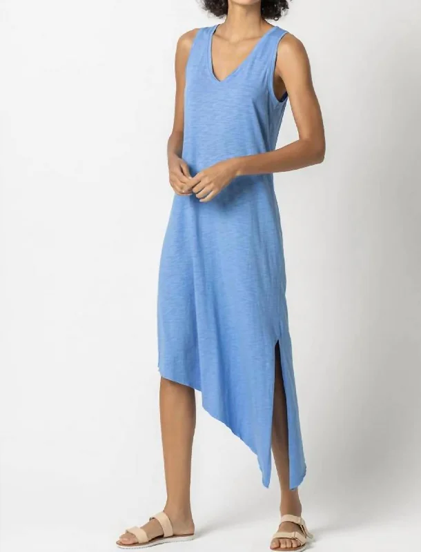 Casual Chic for Women V-Neck Tank Dress In Bluefin